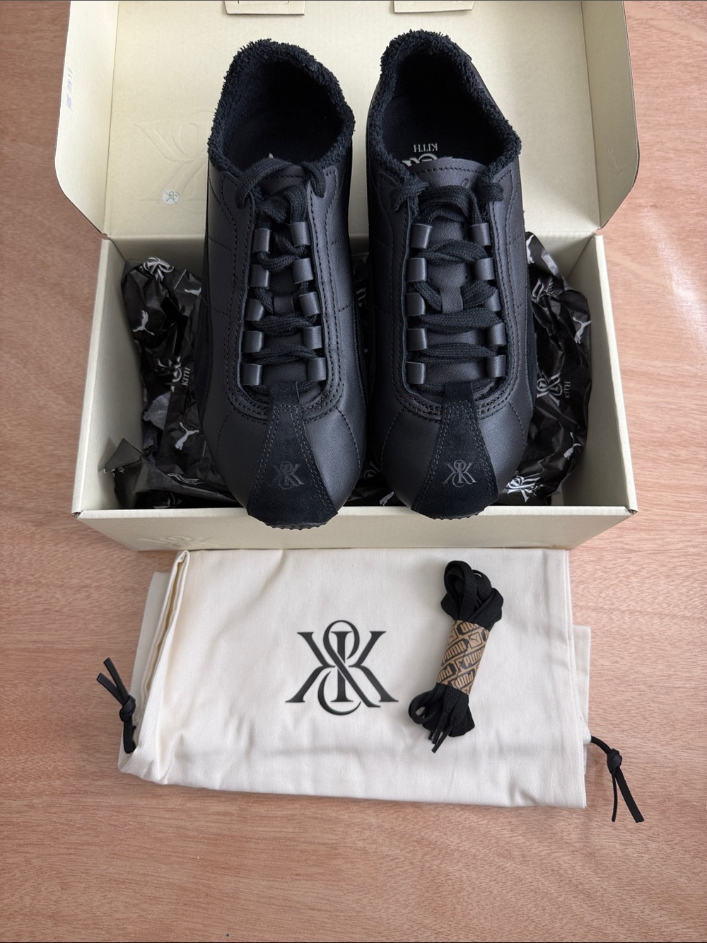 Kith X Puma H-Street Kith Leather Black Low-Top Athletic Sneakers (M 6-5/W 8)